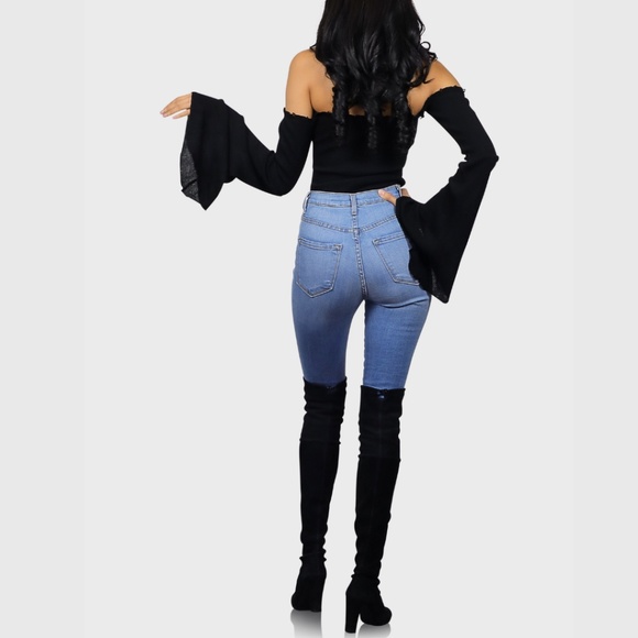 Ribbed Bell Sleeve Bodysuit - Picture 4 of 4